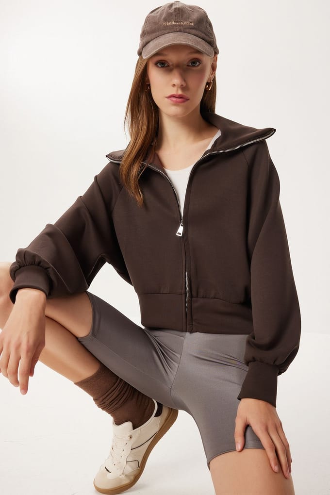 Turtleneck Zip-Up Sweater