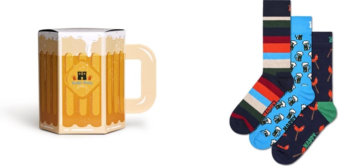 Happy Socks - 3-Pack Wurst And Beer Socks Gift Set - Unisex - Sokken