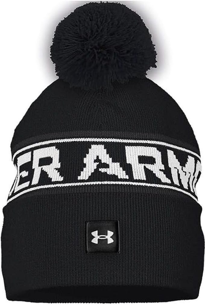 Under Armour Halftime Pom Beanie- Zwart Wit