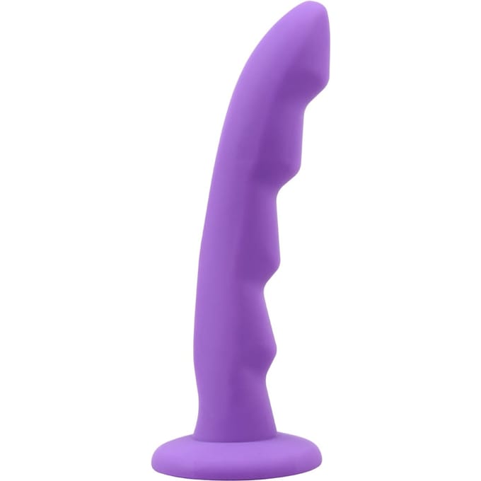 Dildo met Ribbels en Zuignap - Paars