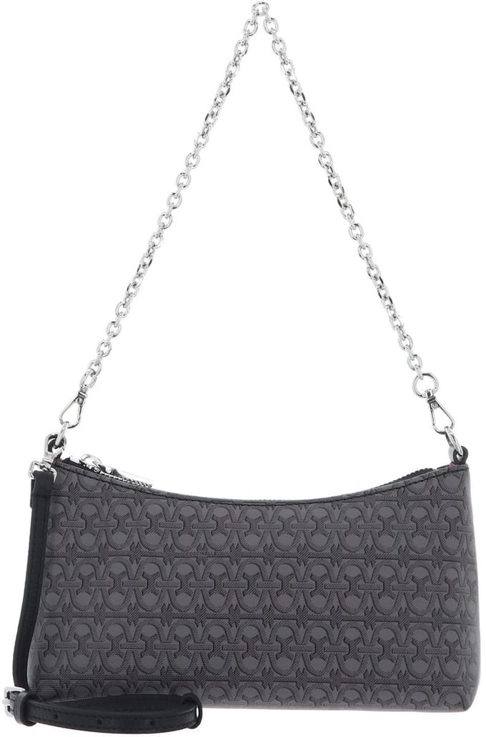COCCINELLE Schoudertas Aura Coated Monogramm Mini Bag Multi Noir / Noir Grijs