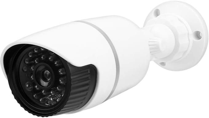 Beveiligingscamera - Nep Camera - Woning Beveiliging - Knipperend LED - 23 x 12 x 10 cm - Wit
