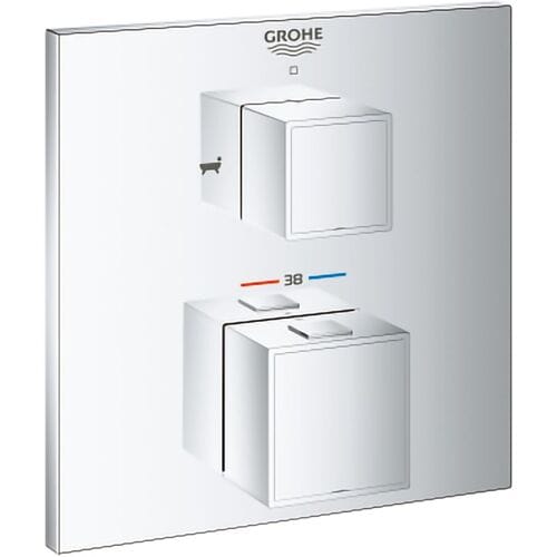 Grohe Grohtherm Cube thermostatic bath mixer with integrated 2-way diverter concealed 24155000