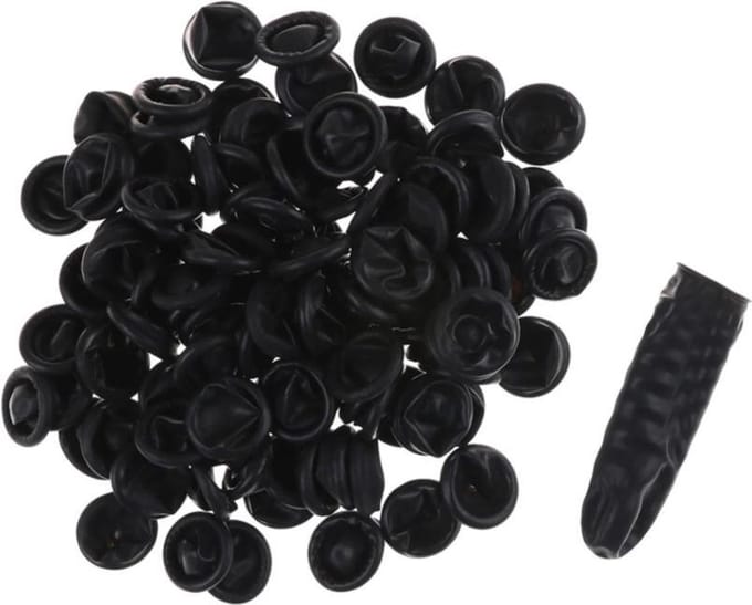 New Age Devi - 100 Stuks Latex Vinger Covers – Vingerbeschermers – Zwart