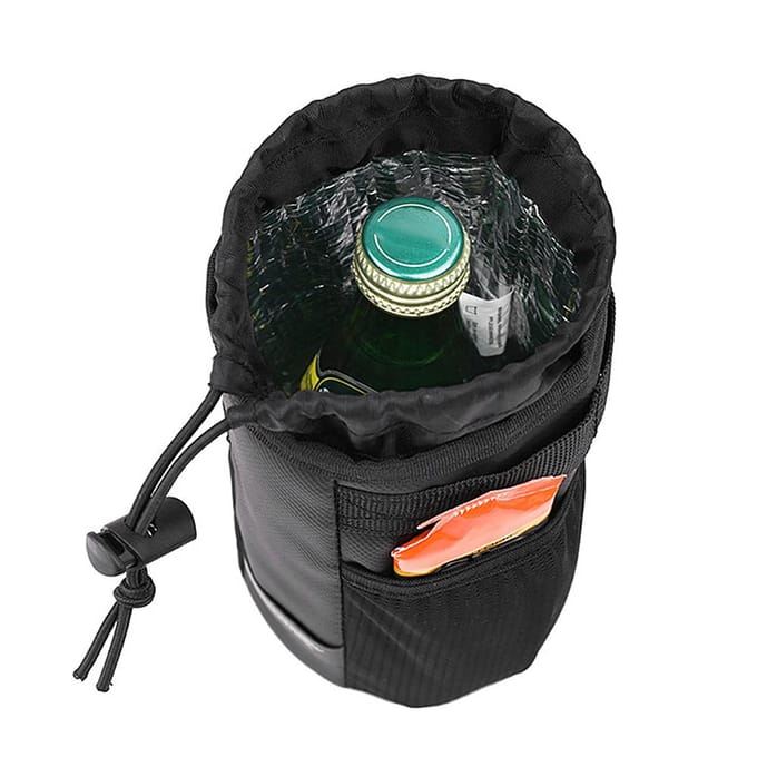 Sac de vélo isolé porte-bouteille de vélo couvercle de bouteille d'eau de cyclisme stockage de bouteille de boisson robuste noir