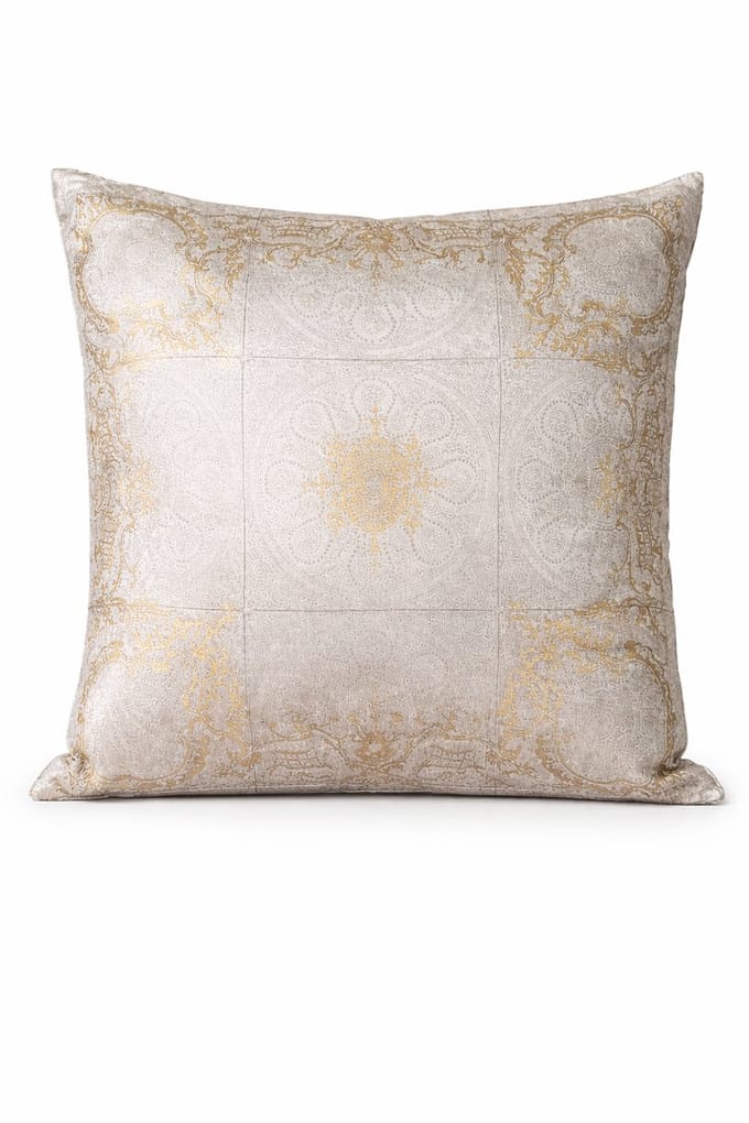 Goround interior - Sierkussen - 45x45 - Fluweel - Goud - Greige - Zand