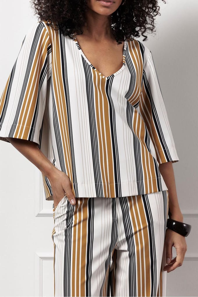Studio Anneloes Cilou Stripe Top Multi Color Größe: M | Blusen Outlet | Damen