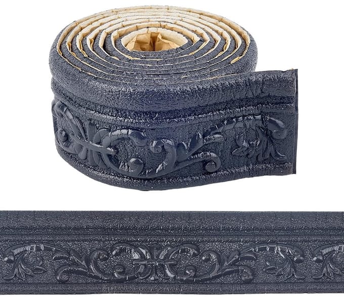 Allecto - Skirting Board Trim - Zelfklevend - Grijs Zwart - 90 x 3