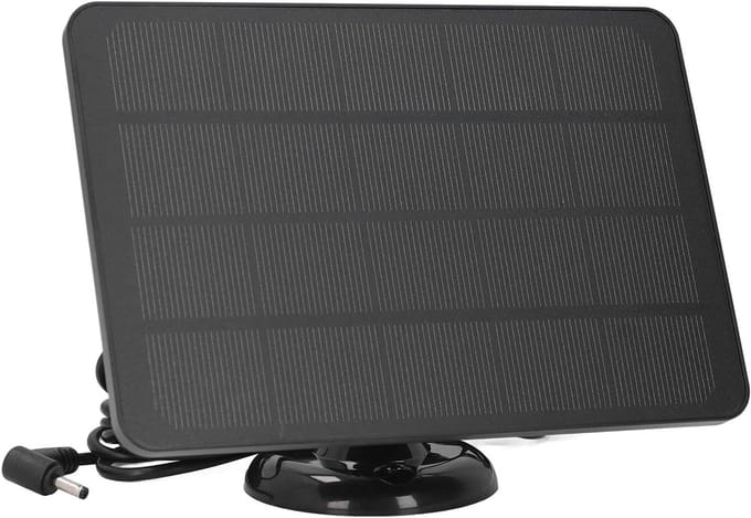 Zonnepaneel Oplader - Draagbare Stroom - Camera Voeden - IP65 Waterdicht - 10W Vermogen - Zwart