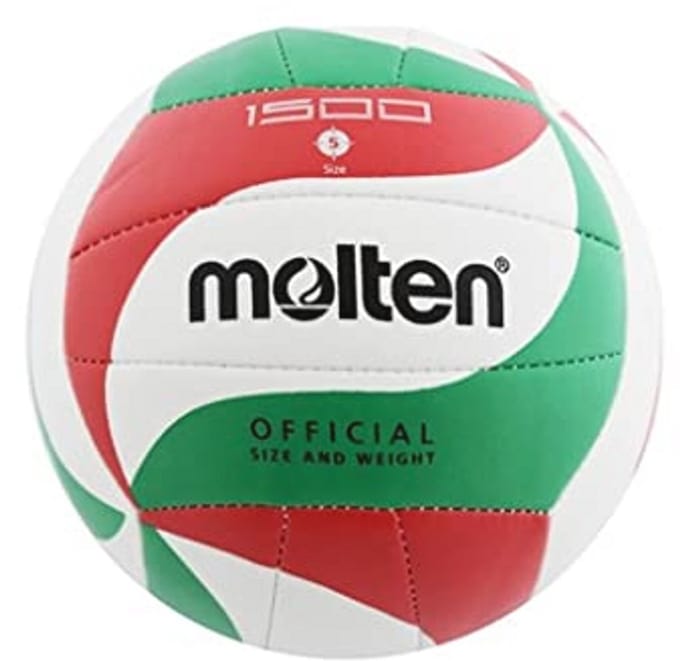 Volleybal V5M1500 - Wit/Groen/Rood - Maat 5