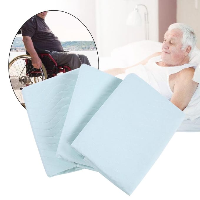 Lot de 3 alèses réutilisables, lavables et imperméables pour enfants et adultes white