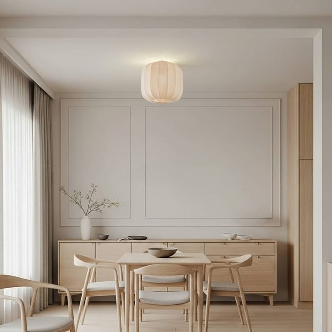 Lindby - plafondlamp - 1licht - Stof - H: 32 cm - E27 - beige