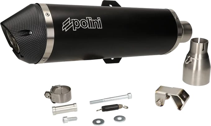 Uitlaat Polini Racing zwart Piaggio MP3 500cc (vanaf 2017)