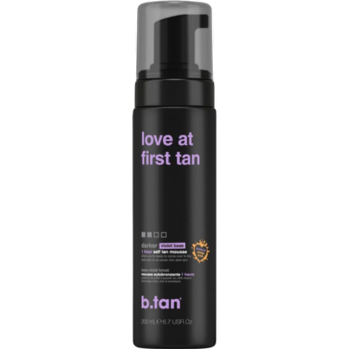 B.Tan, First Tan Love, 1-Uurs Zelfbruinende Mousse, Donkerpaarse Basis, 200 ml (6.7 fl oz) black