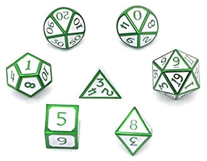 Polyhedrale D&D Dobbelstenen Set van 7 Stuks met Opbergtas - Perfect voor Rollenspellen