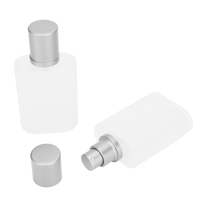 2 stuks Parfumsprayfles Dik Glas Mat Transparant Navulbaar Lege Fles 50ml white