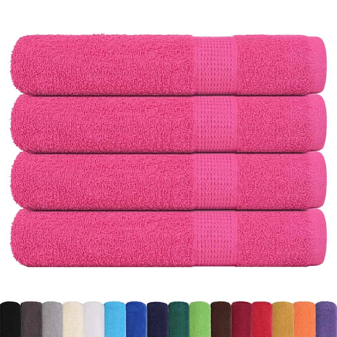 vidaXL - Handdoeken - FROGN - 4 - st - 100x200 - cm - 360 - g/m² - roze