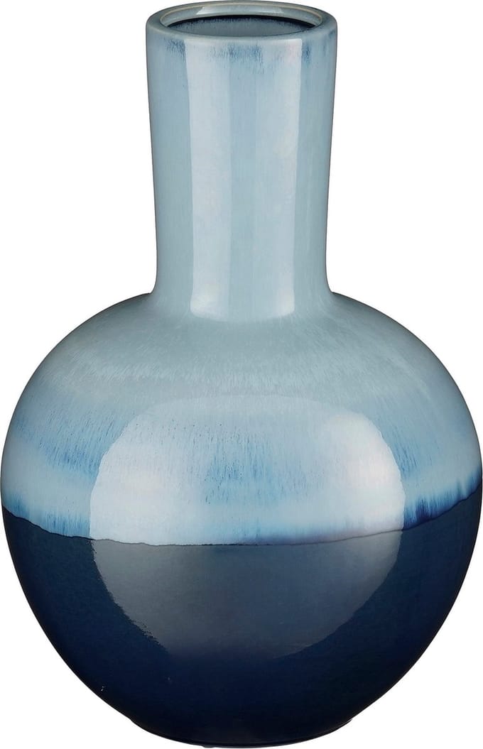Mica Decorations Holm Vaas - H42 x Ø29 cm - Keramiek - Blauw