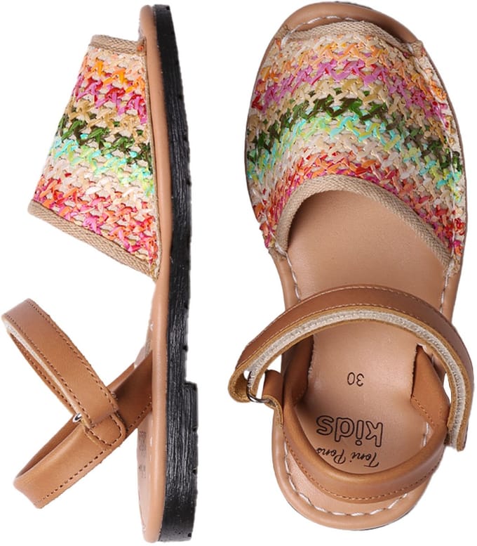 Kindersandalen van veelkleurige stof met klittenbandsluiting | COVA-NZ