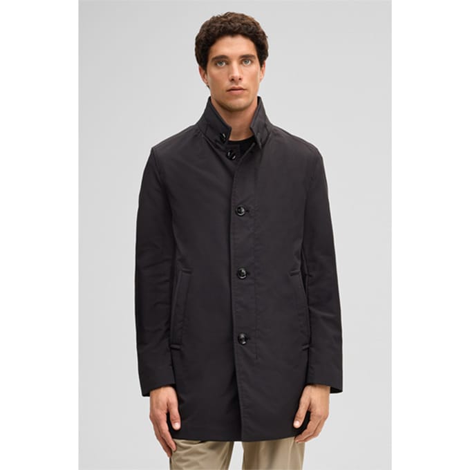 Regular fit lange jas met opstaande kraag model 'FYNN'