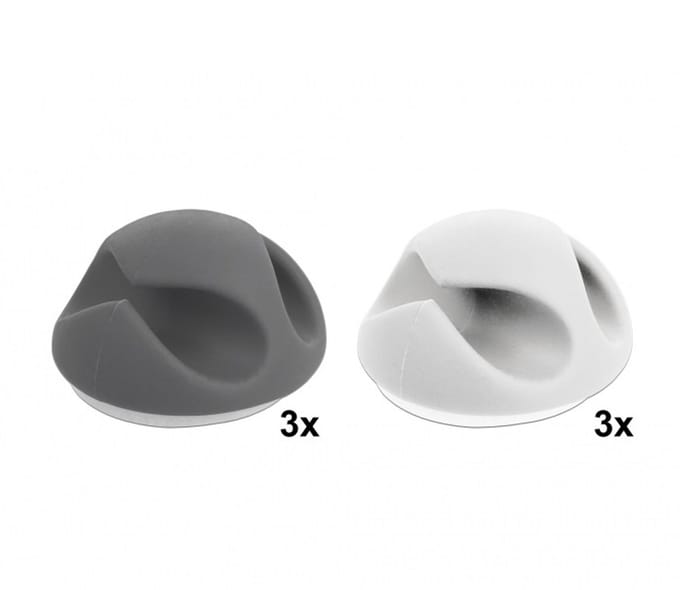 Delock 18295 Kabelclips Thermoplast Wit, Grijs (Ø x h) 6 mm x 15 mm 1 set(s)