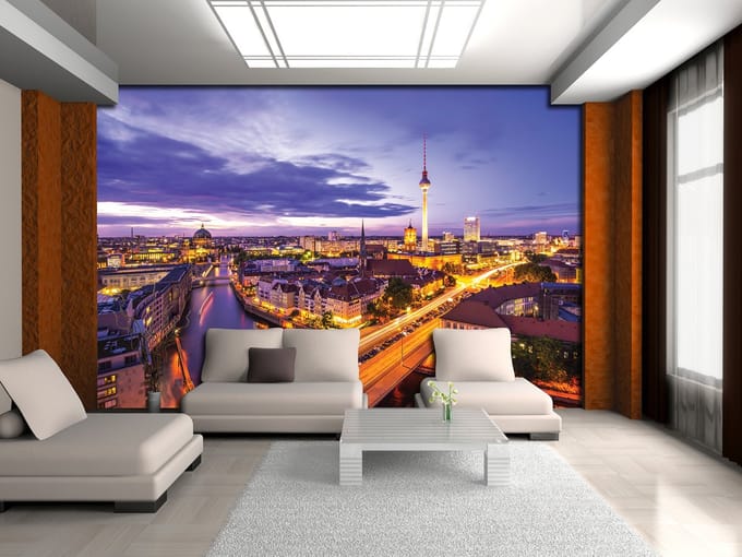 Poster | Blauw , Paars | 104 x 70,5 cm