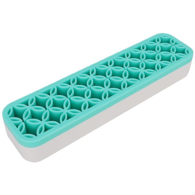 Draagbare Make-up Kwast Nagellak Pen Tool Opbergdoos Stand Make-up Container Houder Zwart blauw