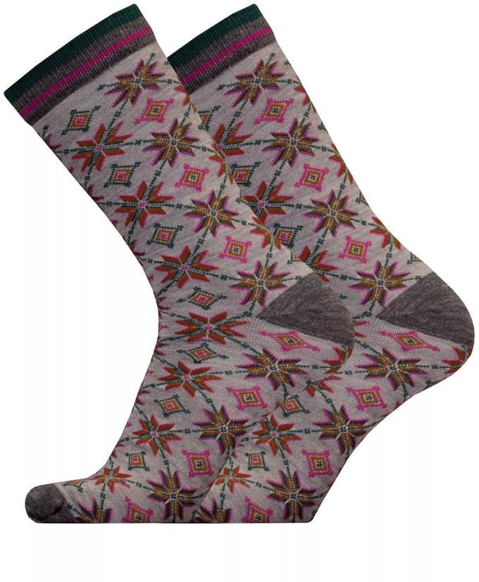 UphillSport - 2-Pack - Herfstster Sokken - Merino Wol - Alledaags - Print - Heren / Dames - grijs - 35-38 - 7436