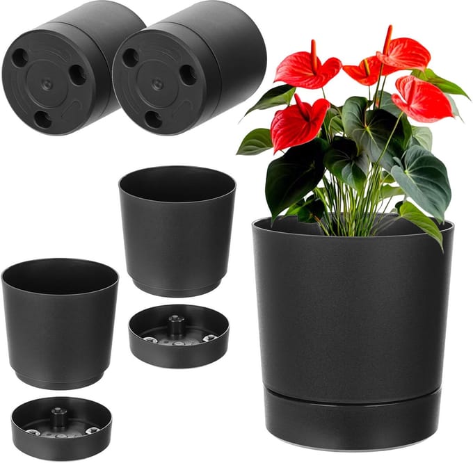 KADAX Bloempot met standaard AURA 145 gerecycled - zwart