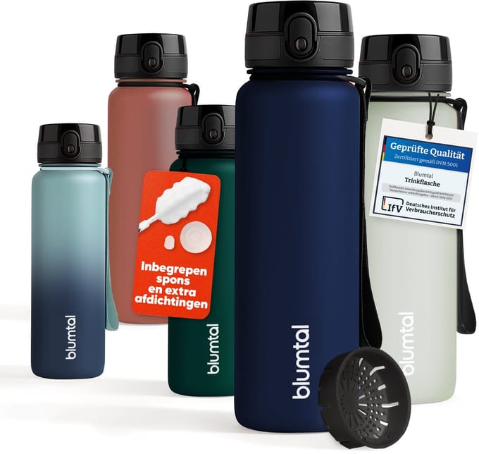 Blumtal Drinkfles - BPA Vrij - Lekvrij - Waterfles - 1000 ml - Donkerblauw