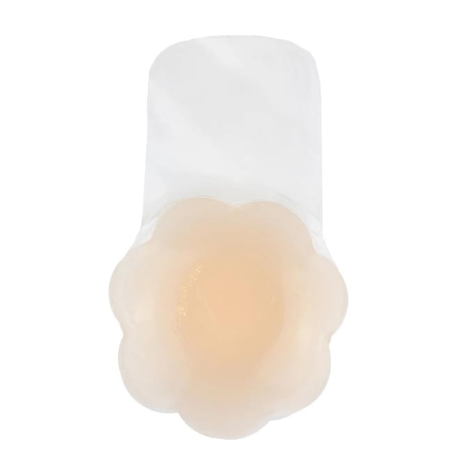 Bye Bra siliconen push-up bh, onzichtbare zelfklevende liftende bh voor strapless en rugloze outfits, herbruikbare zelfklevende bh, naadloze push-up ondersteuning (beige/bruin) Beige, XL