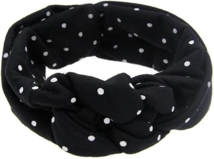 Little Indians Hoofdband Dots Junior Katoen Zwart/wit One-size
