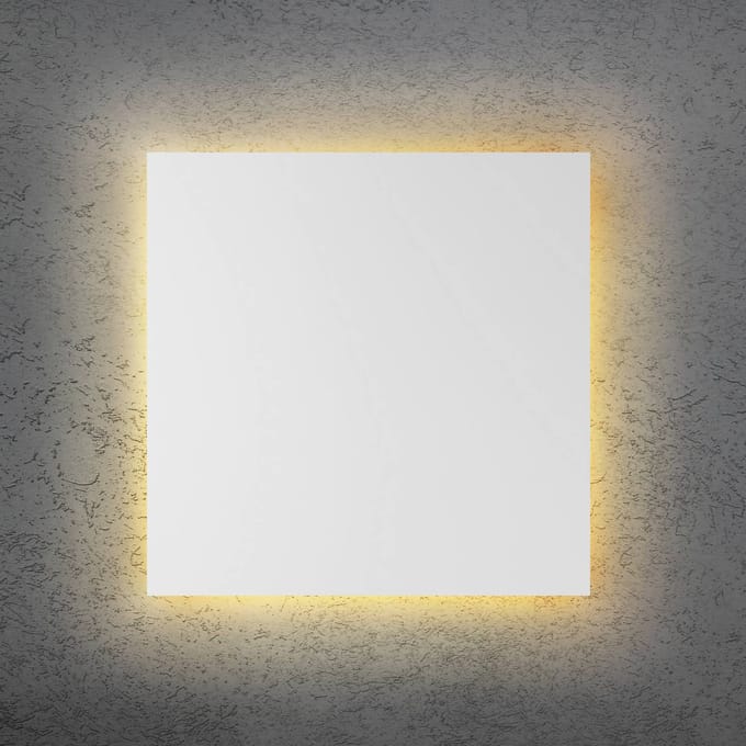 Escale LED wandlamp BLADE Q, wit, 44 x 44 cm, metaal, dimbaar