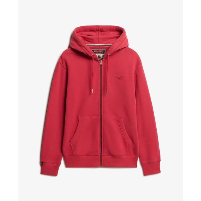 Superdry - Essential Logo Half Brushed Zip Hoodie - Heren - Hoodies