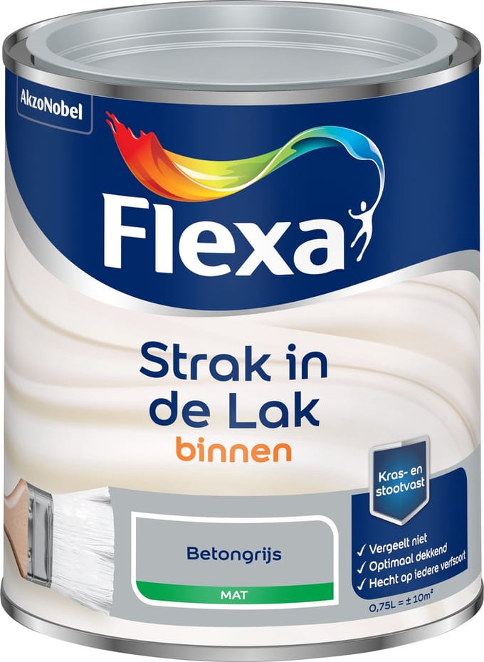Flexa - Strak In De Lak Binnenlak Mat - Betongrijs - 750 Ml