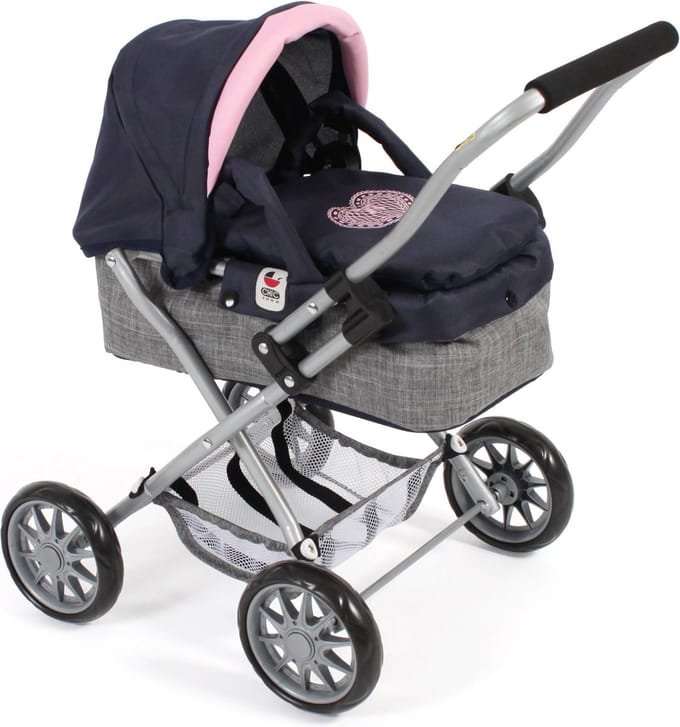 Bayer Chic 2000 - Kleine Poppenwagen Smarty - Melange Navy Grijs