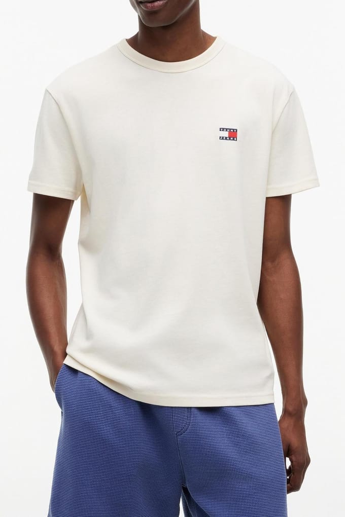 Tommy Hilfiger Regular Badge Tee Ex Calico Größe: L | Basic T-Shirts Outlet | Herren