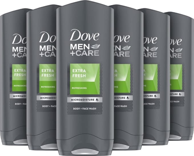 Dove Douchegel Men+Care Extra Fresh - 6x 250 ml - Voordeelverpakking