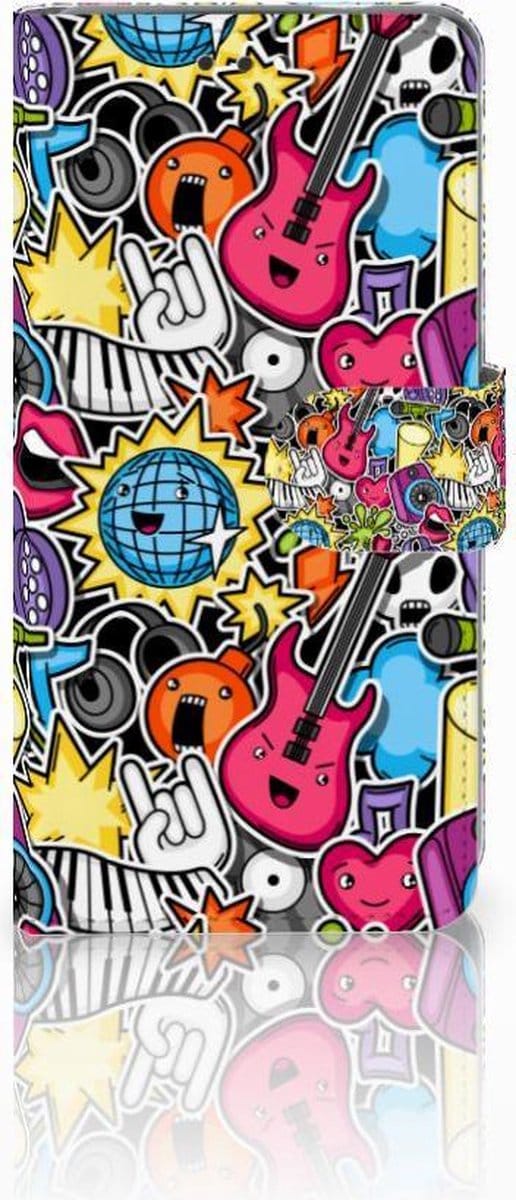Nokia 3.1 (2018) Wallet Case met Pasjes Punk Rock