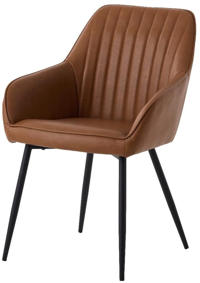 Nordic Home - Angelo armstoel pu-leer streep - cognac