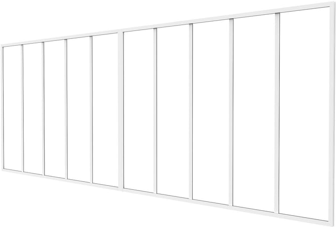 Vente-unique Werkplaatsraam in gepoedercoat aluminium - L210 x H130 cm (B x H) - Wit - BAYVIEW