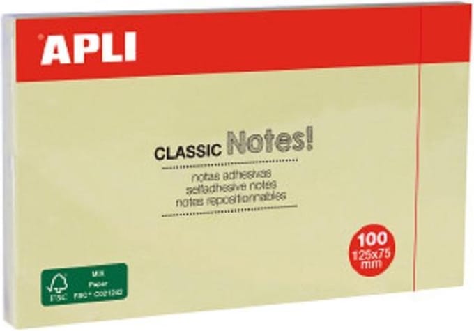 APLI NOTES 125 X 75 GEEL - 100 VEL