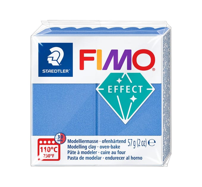 FIMO effect ovenhardende boetseerklei standaard blokje 57 g - metallic blauw
