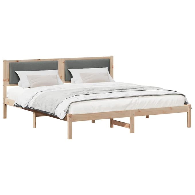 vidaXL - Bedframe - Donkergrijs - 180 - x - 200 - cm - Massief - grenenhout