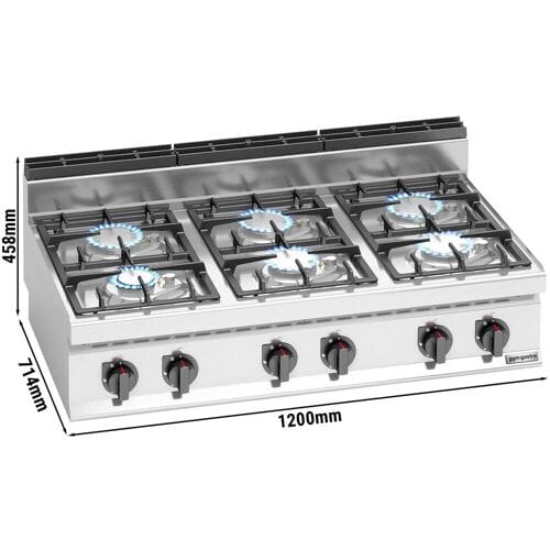 GGM Gastro Gasherd - 33,5 kW - 6 Brenner Zilver