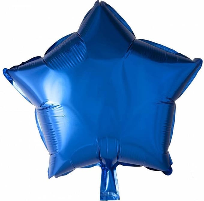 Helium ballon blauwe ster metallic | 43 cm