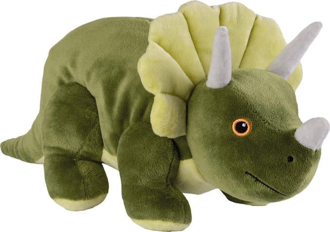 Warmies warmte/magnetron knuffel dinosaurus - groen - 35 cm - pittenzak - opwarm knuffel
