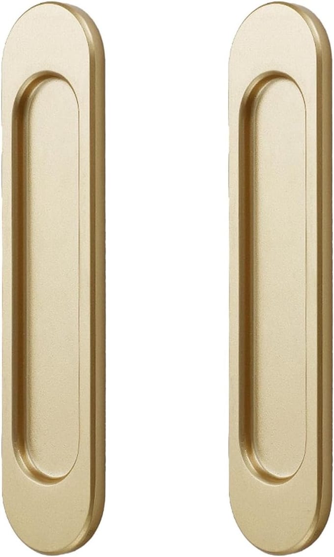 2 Pack Self Adhesive Oval Sliding Door Handles, Sliding Door Handle, Concealed Aluminum Alloy Handle Countersunk - ShopVlot