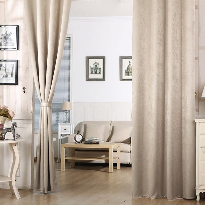Gordijnen - Set van 2 - Beige - Verduisterend - Fluweel - Plooiband - 135x225cm