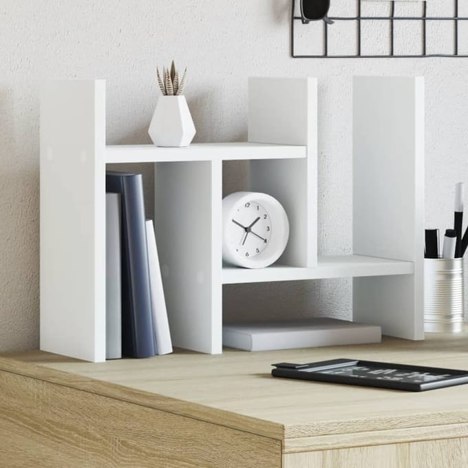 vidaXL - Bureau - organizer - Wit - 34,5 - x - 15,5 - x - 35,5 - cm - Bewerkt - hout